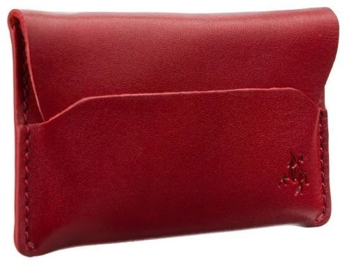 Кожаный компактный женский картхолдер красного цвета Visconti 77756