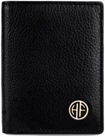 Картхолдер-кошелек из фактурной кожи черного цвета Hammonds Flycatcher CC605 на кнопке 107956