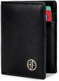 Картхолдер-кошелек из фактурной кожи черного цвета Hammonds Flycatcher CC605 на кнопке 107956
