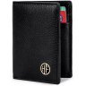 Картхолдер-кошелек из фактурной кожи черного цвета Hammonds Flycatcher CC605 на кнопке 107956 modnotak фото - 2