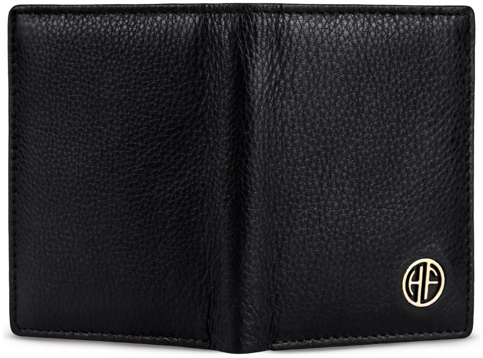 Картхолдер-кошелек из фактурной кожи черного цвета Hammonds Flycatcher CC605 на кнопке 107956 modnotak фото №4