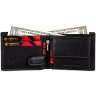 Стильний чоловічий гаманець із фактурної шкіри без застібки з монетницею Hammonds Flycatcher HF592 чорного кольору 108056 modnotak фото - 2