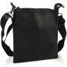 Мужская тонкая сумка через плечо из натуральной кожи черного цвета Tiding Bag (19429) - 1