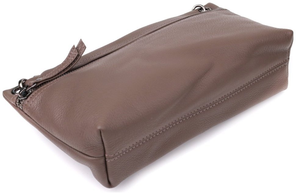 Компактная женская сумка из фактурной кожи кросс-боди через плечо Vintage 98156 коричневого цвета modnotak фото №6