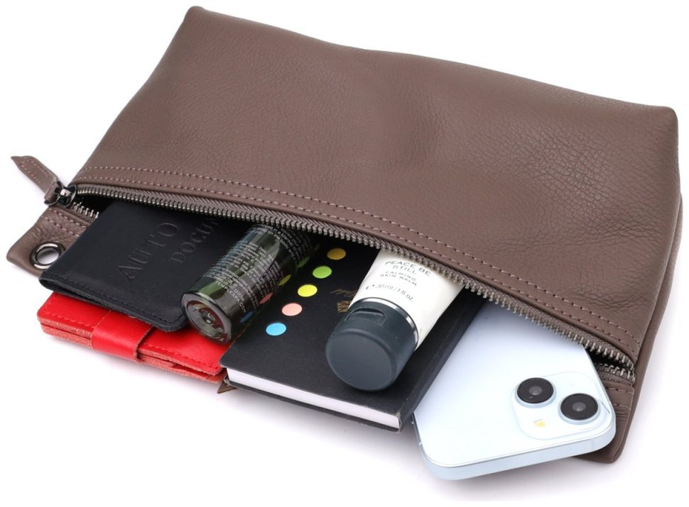 Компактная женская сумка из фактурной кожи кросс-боди через плечо Vintage 98156 коричневого цвета modnotak фото №8