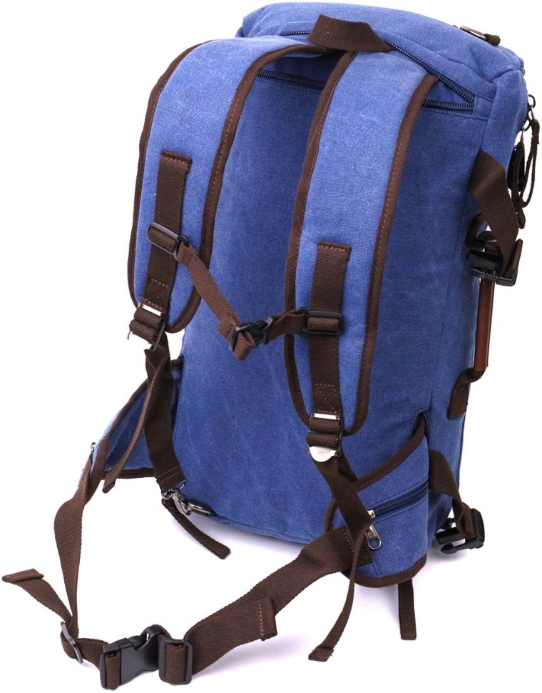 Чоловічий текстильний рюкзак-трансформер великого розміру в синьому кольорі Vintage 2422159