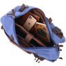 Чоловічий текстильний рюкзак-трансформер великого розміру в синьому кольорі Vintage 2422159 - 4