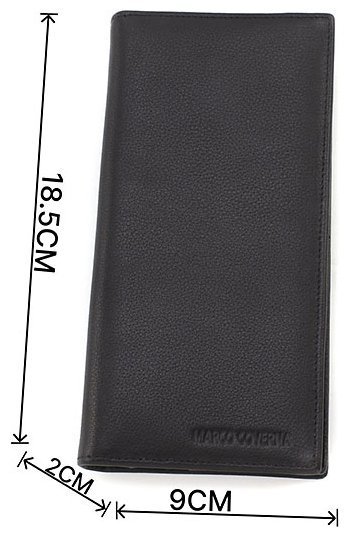 Вертикальный купюрник из натуральной кожи черного цвета на магнитах Marco Coverna 68656 фото №3 Вертикальный купюрник из натуральной кожи черного цвета на магнитах Marco Coverna 68656 modnotak фото №3