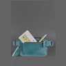 Невелика поясна жіноча сумка-бананка з натуральної шкіри зеленого кольору BlankNote Dropbag Mini 78656 - 5
