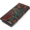 Просторий лаковий жіночий гаманець з натуральної шкіри з тисненням під змію CANPELLINI (2421648) - 2