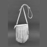 Шкіряна жіноча сумка-кроссбоді білого кольору з бахромою BlankNote Fleco 78856 - 2