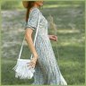Шкіряна жіноча сумка-кроссбоді білого кольору з бахромою BlankNote Fleco 78856 - 9