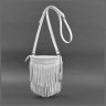 Шкіряна жіноча сумка-кроссбоді білого кольору з бахромою BlankNote Fleco 78856 - 10