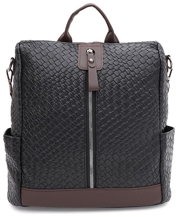 Стильний жіночий рюкзак зі шкірозамінника чорного кольору Monsen 88856 modnotak фото №1