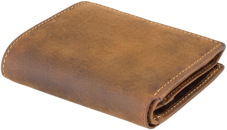 Маленькое мужское портмоне из винтажной кожи песочного цвета Visconti Spear 69056