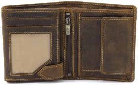 Маленьке чоловіче портмоне з вінтажної шкіри пісочного кольору Visconti Spear 69056