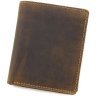 Маленькое мужское портмоне из винтажной кожи песочного цвета Visconti Spear 69056 - 1