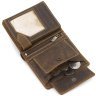 Маленькое мужское портмоне из винтажной кожи песочного цвета Visconti Spear 69056 - 4