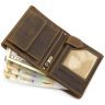 Маленькое мужское портмоне из винтажной кожи песочного цвета Visconti Spear 69056 - 5