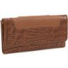 Світло-коричневий жіночий гаманець з натуральної шкіри під крокодила Tony Bellucci (10871) - 1
