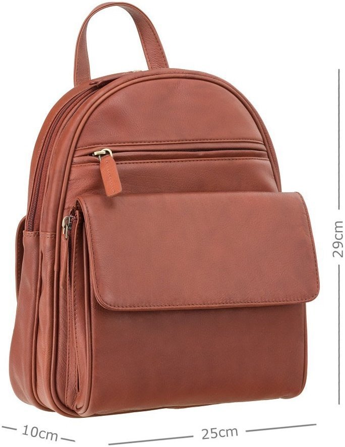 Жіночий коричневий рюкзак середнього розміру із високоякісної шкіри Visconti Gina 69156