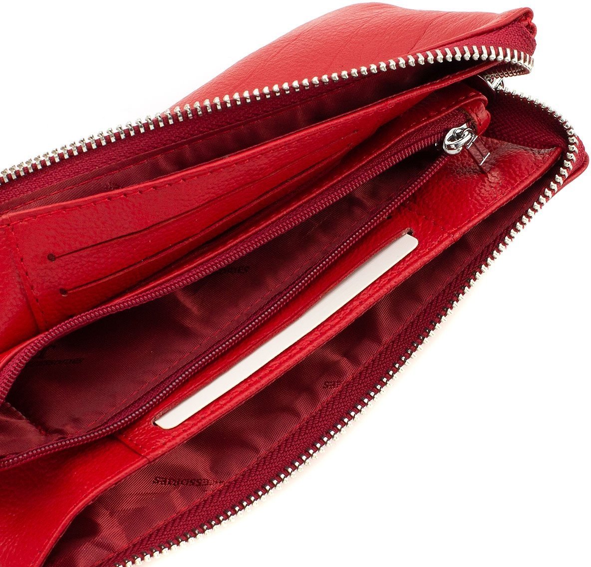 Красный женский кошелек-клатч из натуральной кожи на молнии ST Leather (15329)