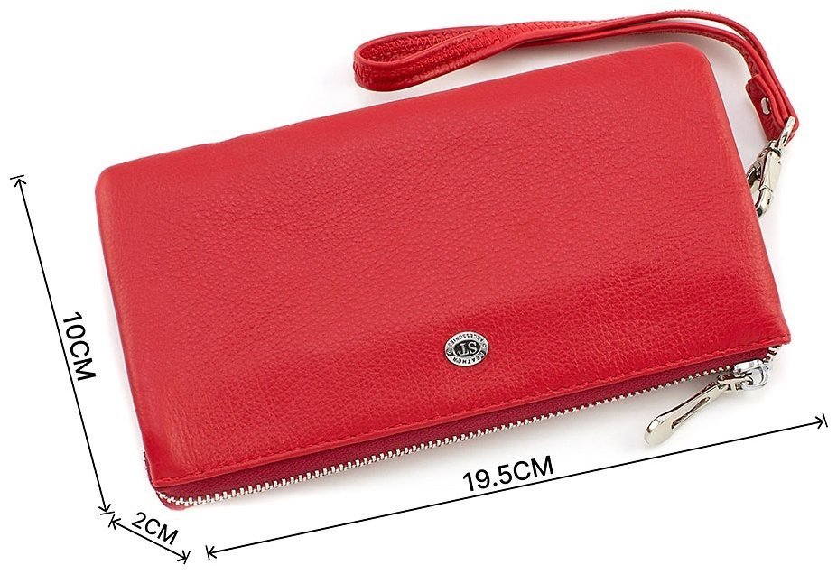 Червоний жіночий гаманець-клатч з натуральної шкіри на блискавці ST Leather (15329) modnotak фото №3