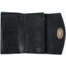 Жіночий гаманець із чорної натуральної шкіри з поворотним замком Ashwood 69656 - 2