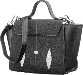 Вместительная женская сумка из настоящей кожи ската с клапаном STINGRAY LEATHER (024-18506)