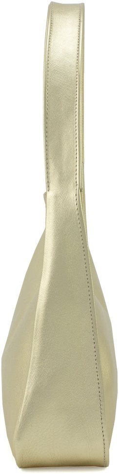 Женская кожаная сумка-хобо золотистого цвета с одной лямкой Grande Pelle 70757
