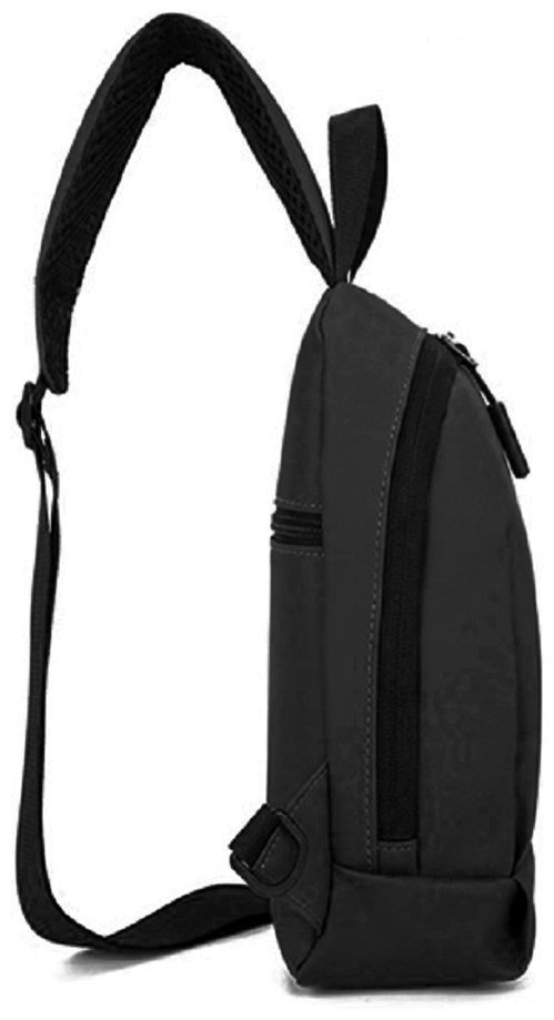 Текстильна чоловіча сумка через плече чорного кольору Confident 90757 фото №20 Текстильна чоловіча сумка через плече чорного кольору Confident 90757 modnotak фото №20