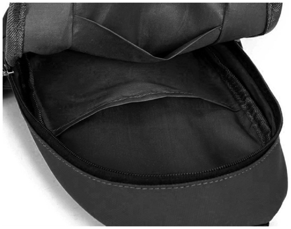 Текстильна чоловіча сумка через плече чорного кольору Confident 90757 фото №22 Текстильна чоловіча сумка через плече чорного кольору Confident 90757 modnotak фото №22