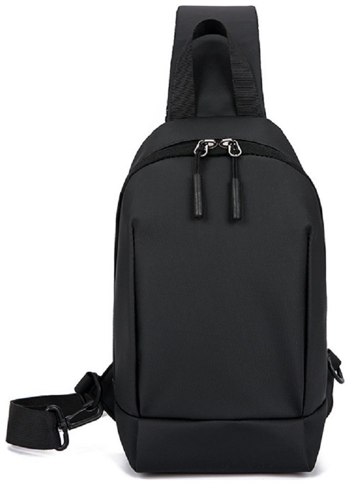 Текстильна чоловіча сумка через плече чорного кольору Confident 90757 фото №24 Текстильна чоловіча сумка через плече чорного кольору Confident 90757 modnotak фото №24