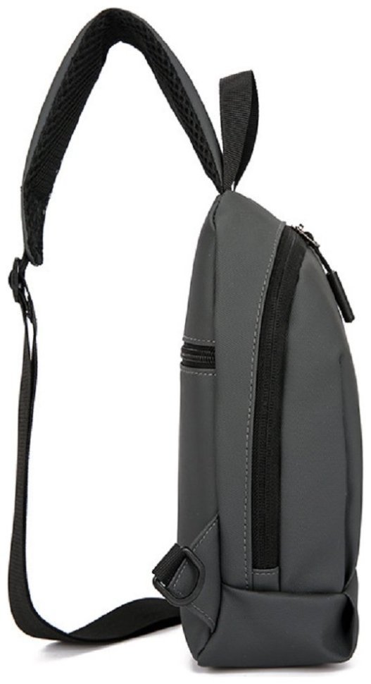 Текстильна чоловіча сумка через плече чорного кольору Confident 90757 фото №28 Текстильна чоловіча сумка через плече чорного кольору Confident 90757 modnotak фото №28