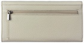 Жіночий гаманець із фактурної шкіри молочного кольору з відкидним клапаном Desisan 81457