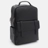 Большой черный мужской рюкзак из натуральной кожи на два отделения Ricco Grande 71557 - 2