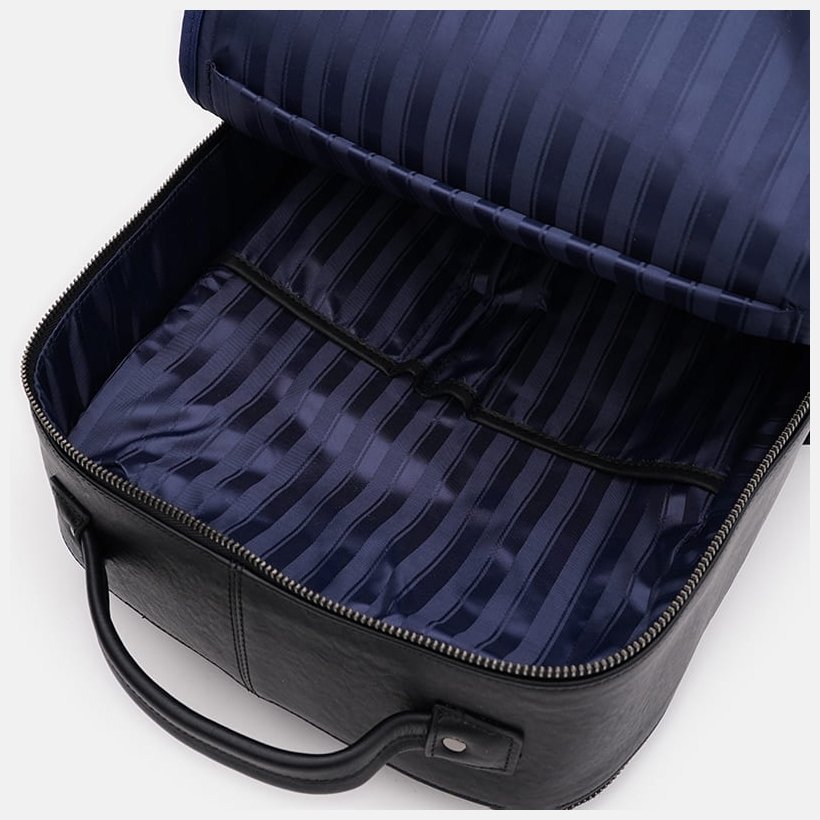 Великий чорний чоловічий рюкзак з натуральної шкіри на два відділення Ricco Grande 71557 modnotak фото №6