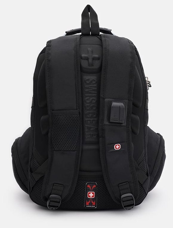 Большой текстильный мужской рюкзак черного цвета на три молнии Monsen 71657