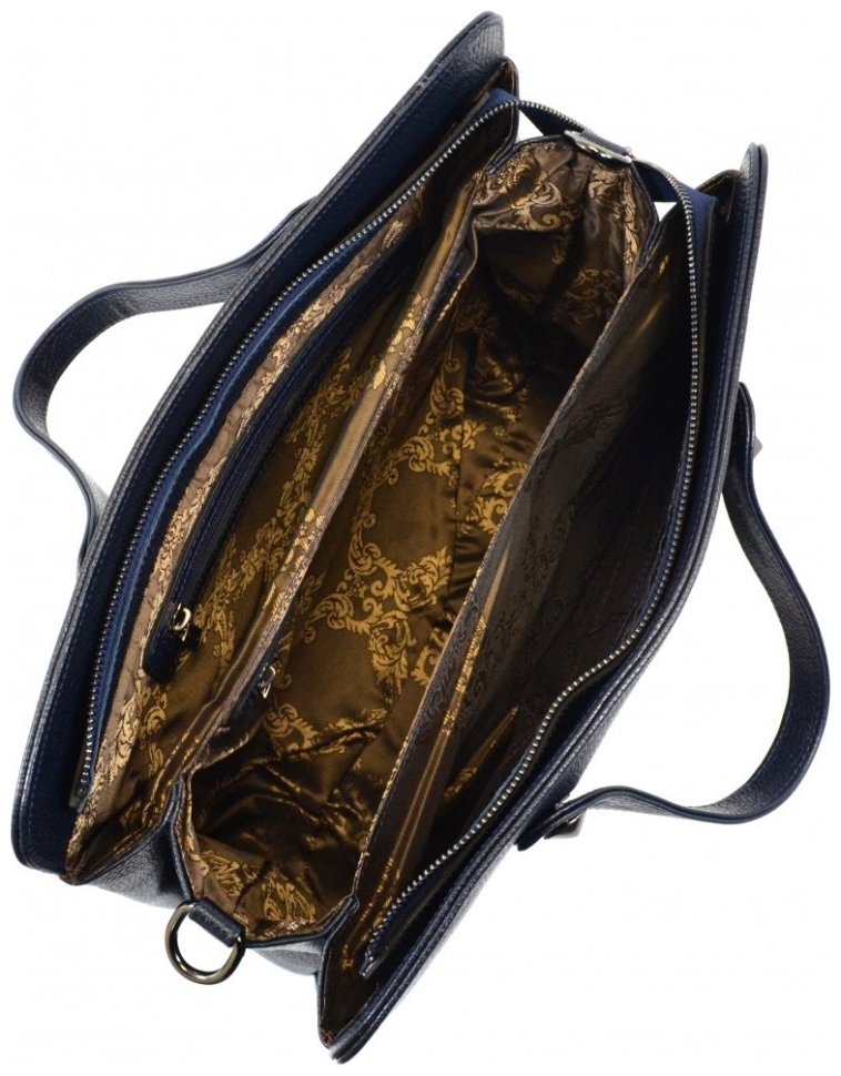 Мужская сумка портфель кожаный Desisan 81657 синего цвета modnotak фото №4