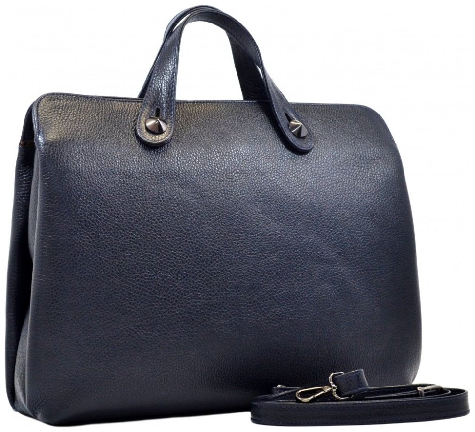 Мужская сумка портфель кожаный Desisan 81657 синего цвета modnotak фото №6