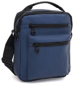 Текстильна чоловіча сумка-барсетка синього кольору із ручкою Monsen 71757