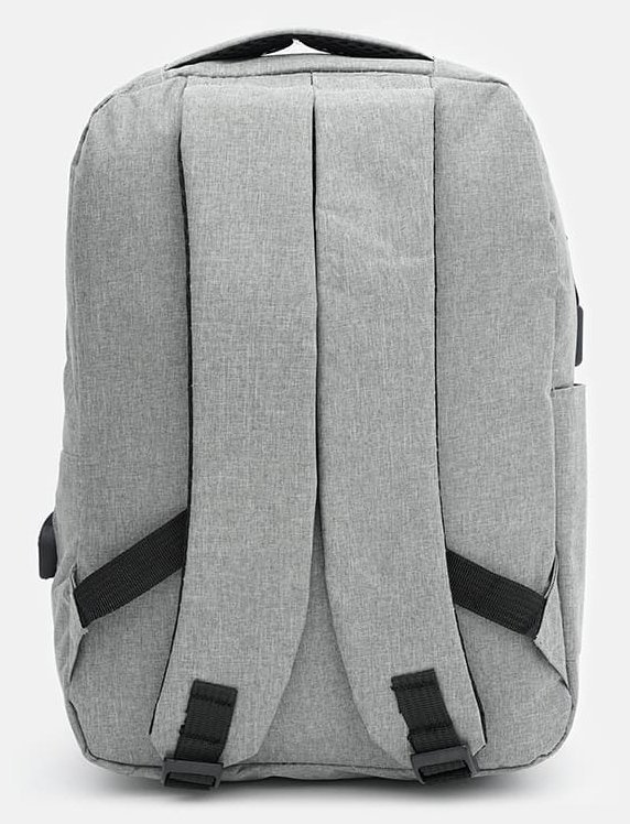 Сірий чоловічий рюкзак із поліестеру з відсіком під ноутбук Monsen 71957
