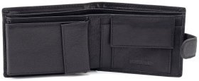 Чоловіче портмоне із зернистої шкіри зі знімним блоком під візитки H-Leather (81957) Чорний