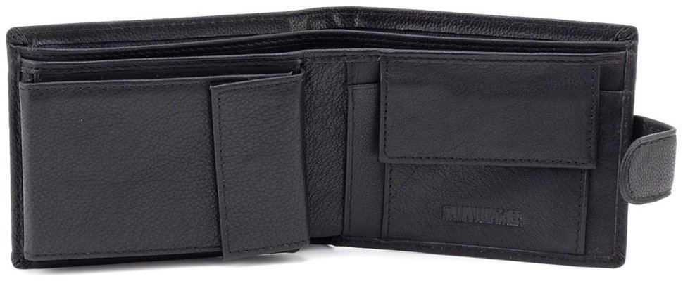 Мужское портмоне из зернистой кожи со съемным блоком под визитки H-Leather (81957) Черный modnotak фото №2