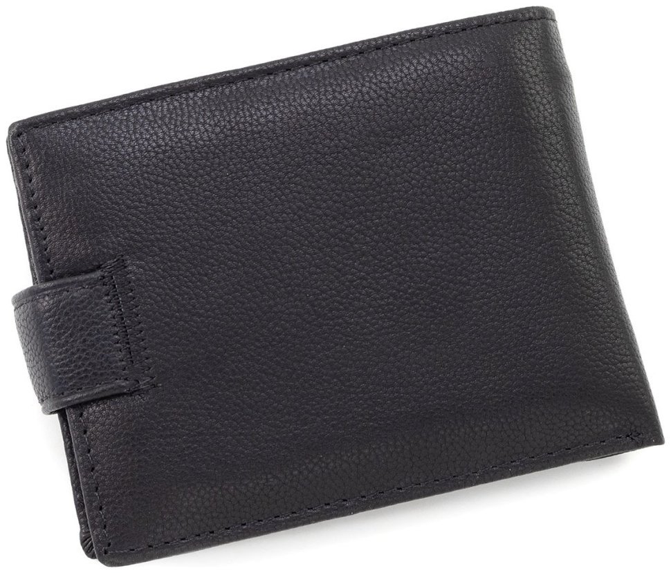 Мужское портмоне из зернистой кожи со съемным блоком под визитки H-Leather (81957) Черный modnotak фото №5
