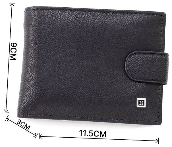 Мужское портмоне из зернистой кожи со съемным блоком под визитки H-Leather (81957) Черный modnotak фото №3