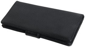 Мужское кожаное портмоне черного цвета на кнопке Vip Collection 102357