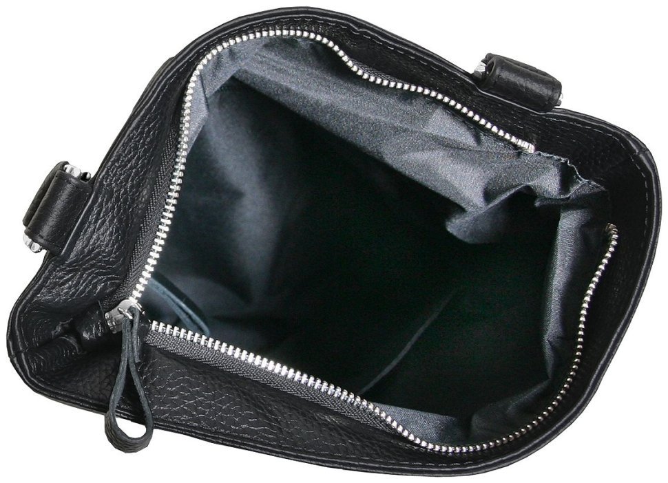 Повсякденна чоловіча сумка месенджер із фактурної шкіри через плече Vip Collection чорного кольору 102657 фото №7 Повсякденна чоловіча сумка месенджер із фактурної шкіри через плече Vip Collection чорного кольору 102657 modnotak фото №7