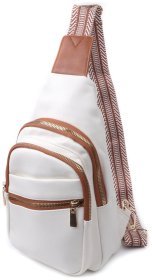 Модна жіноча слінг сумка зі шкірозамінника Vintage 22757 Білий