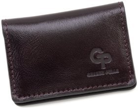 Мини обложка из натуральной кожи Алькор для автодокументов, удостоверения или ID-паспорта Grande Pelle 82757 цвет бордовый